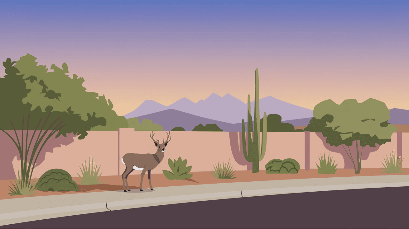 Aerial view of custom adobe homes in Sandia Heights with the rugged pink granite face of the Sandia Mountains rising sharply in the background at golden hour